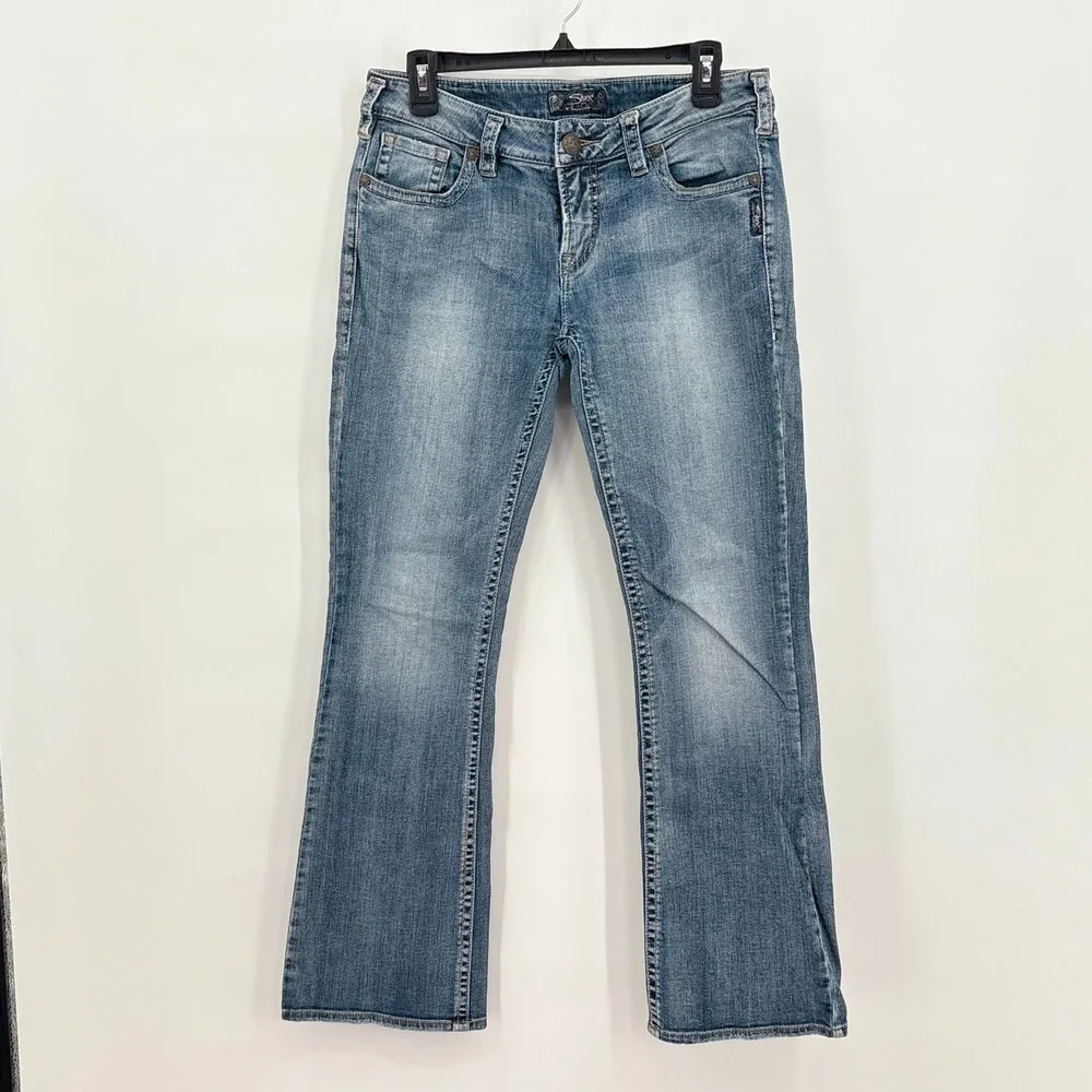 Silver Jeans Co Aiko Bootcut Womens Medium Wash‎ Blue Denim Jeans Y2K Low Rise